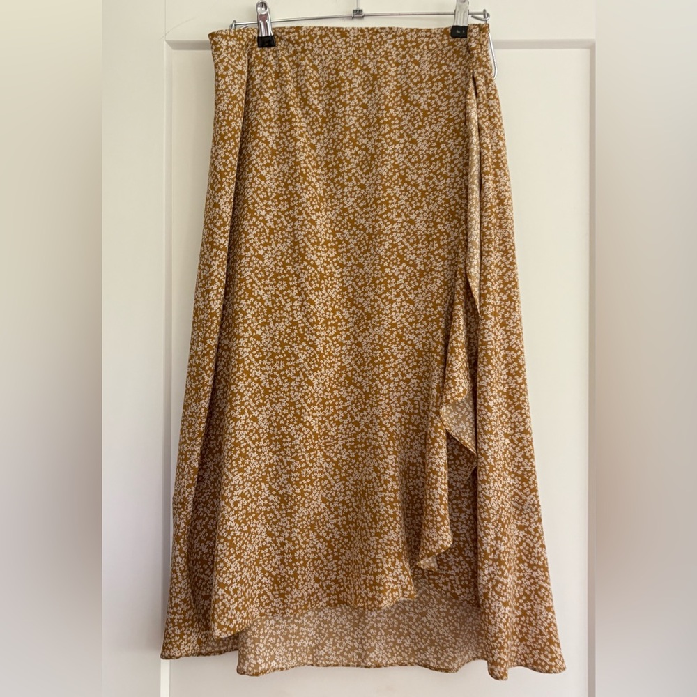 Wishlist by Bohme Floral Faux Wrap Midi Skirt Size Large NWOT - Picture 3 of 7